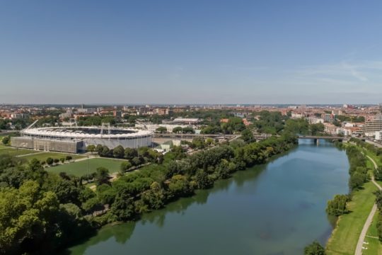 Reportage photo par drone. Empalot Toulouse 360° visite virtuelle